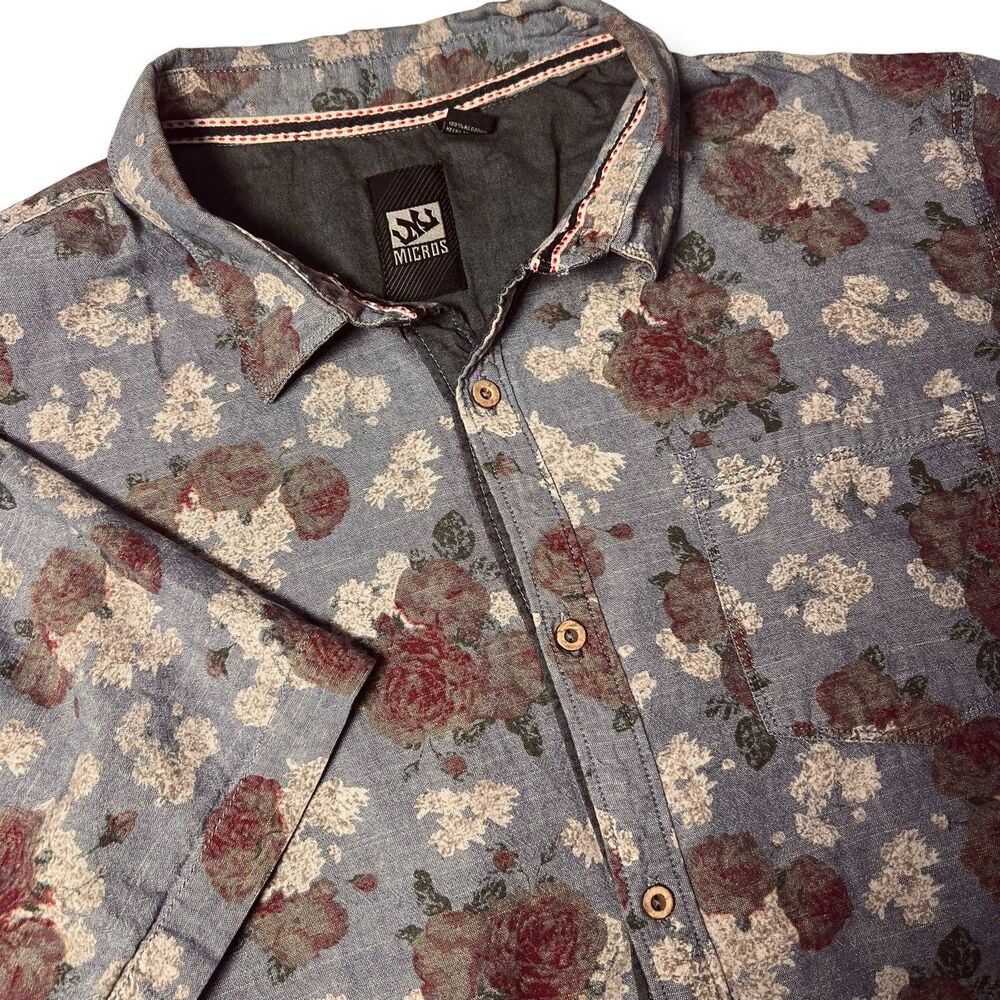 Micros‎ Mens Shirt XXL Button Up Short Sleeve